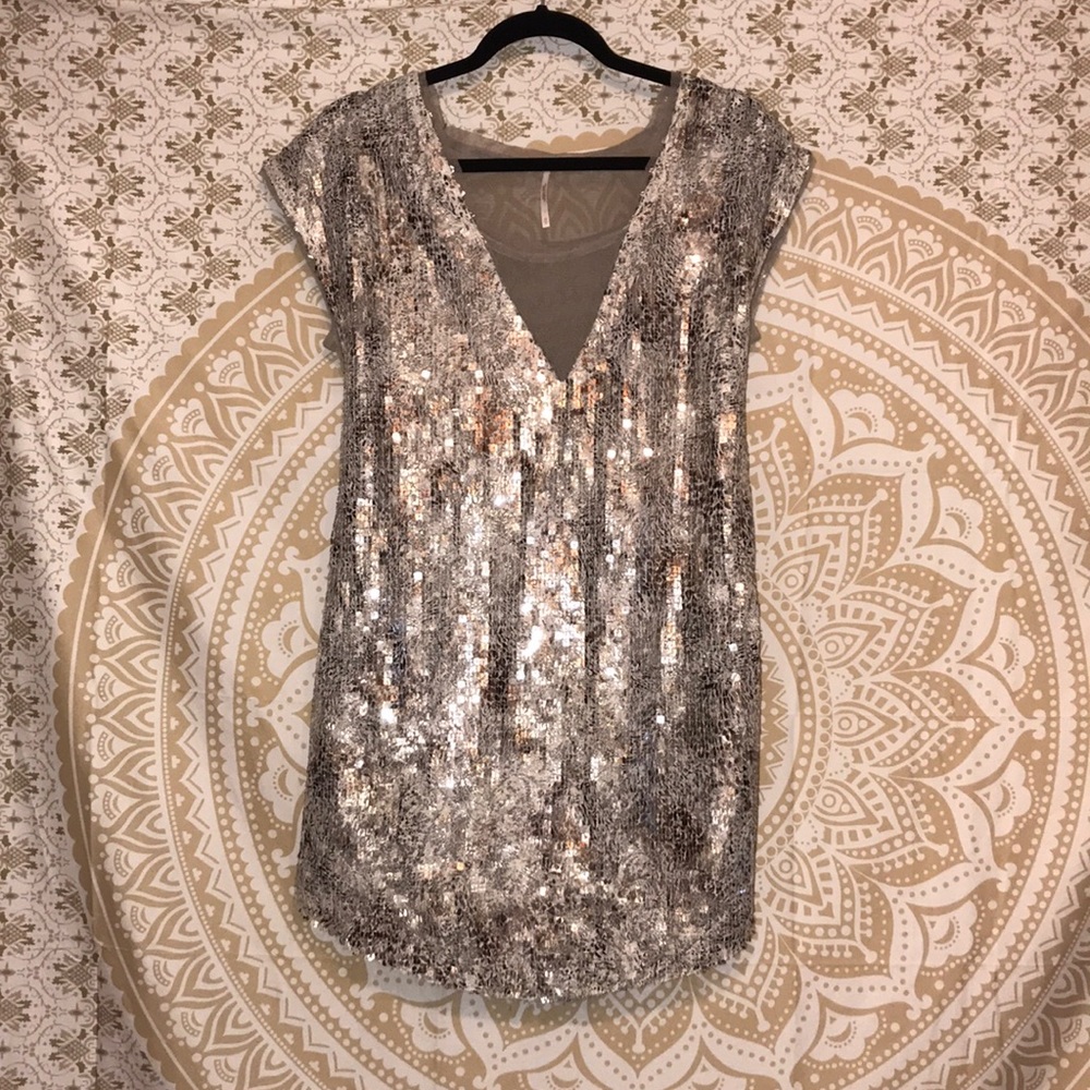 FREE PEOPLE multicolor sequin dress